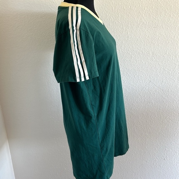 Adidas Original VRCT 3 Stripes T-Shirt Dress Green Size Small - Picture 8 of 11